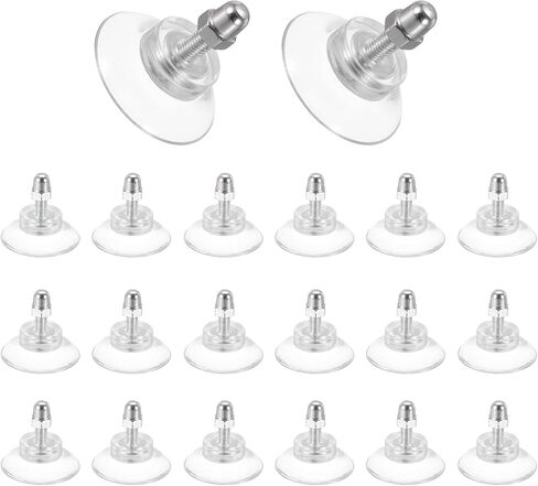 PATIKIL Suction Cups with M4 x 10 Screws Nut 1.2"(30mm), 20 Set PVC Plastic Clear Strong Adhesive Suction Holder Sucker Pads for Window Glass Mirror Wall Door Kitchen Bathroom in Saudi Arabia