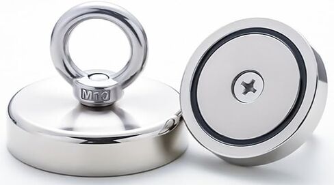 Silver Circular Magnetic Hook, 30LB Strong Neodymium Magnetic Hooks for Cruise, Grill, Towel, Indoor Hanging, Kitchen, Workplace, Office and Garage - 2 Pack in Saudi Arabia
