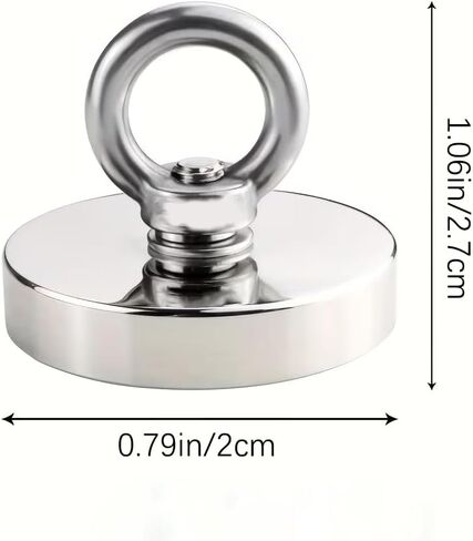 Silver Circular Magnetic Hook, 30LB Strong Neodymium Magnetic Hooks for Cruise, Grill, Towel, Indoor Hanging, Kitchen, Workplace, Office and Garage - 2 Pack in Saudi Arabia