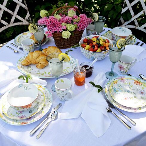 Euro Ceramica Charlotte 3-Piece Table Accessory Set, Watercolor Floral Design in Saudi Arabia