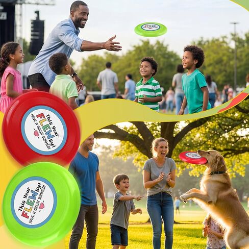 12 Pack 9 Inch Plastic Flying Discs Set with Inspirational Stickers | End of Year Gifts from Teacher | Summer Outdoor Throwing Discs for Beach, Backyard, Classroom Games & Party Favors in Saudi Arabia