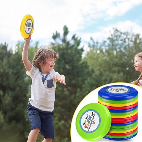 12 Pack 9 Inch Plastic Flying Discs Set with Inspirational Stickers | End of Year Gifts from Teacher | Summer Outdoor Throwing Discs for Beach, Backyard, Classroom Games & Party Favors in Saudi Arabia