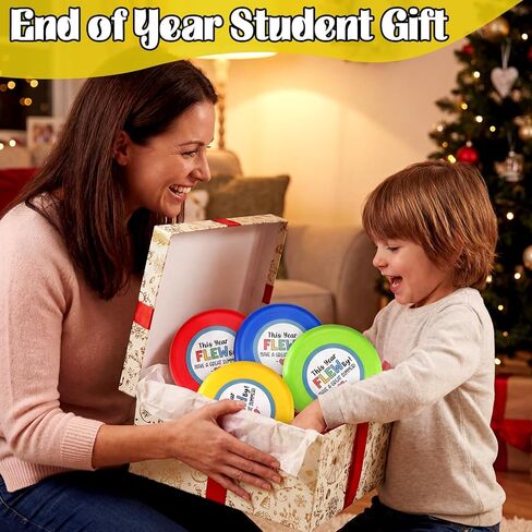 12 Pack 9 Inch Plastic Flying Discs Set with Inspirational Stickers | End of Year Gifts from Teacher | Summer Outdoor Throwing Discs for Beach, Backyard, Classroom Games & Party Favors in Saudi Arabia