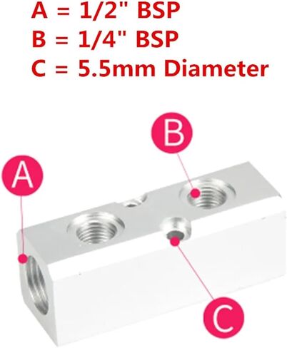 PT Thread Port 2 3 4 5 6 Way Pneumatic Quick Connector Air Hose Aluminum Manifold Block Splitter Connector Fittings(4 Way 6 Port) in Saudi Arabia