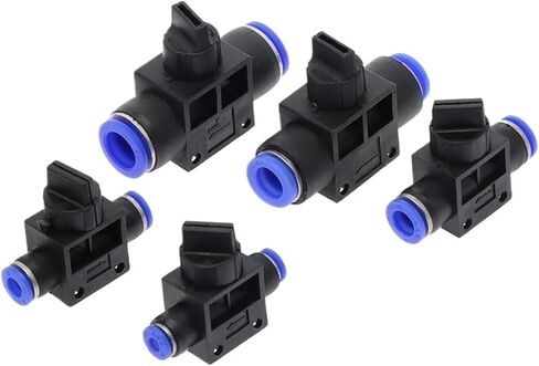HVFF" Air Pneumatic Hand Valve Fitting 4mm-12mm OD Hose Pipe Tube Push Into Connect T-joint 2-Way Flow Limiting Speed Control(HVFF-12mm) in Saudi Arabia
