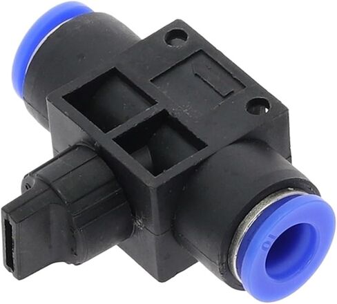 HVFF" Air Pneumatic Hand Valve Fitting 4mm-12mm OD Hose Pipe Tube Push Into Connect T-joint 2-Way Flow Limiting Speed Control(HVFF-12mm) in Saudi Arabia
