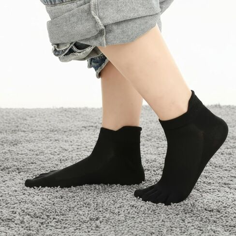 4 Pairs Toe Socks, Toe Shoes for Women Toes Topper Sock Women Barefoot Socks No Show Running Five Finger Stockings Low Cut Athletic 4 Colors Cotton Stockings in Saudi Arabia