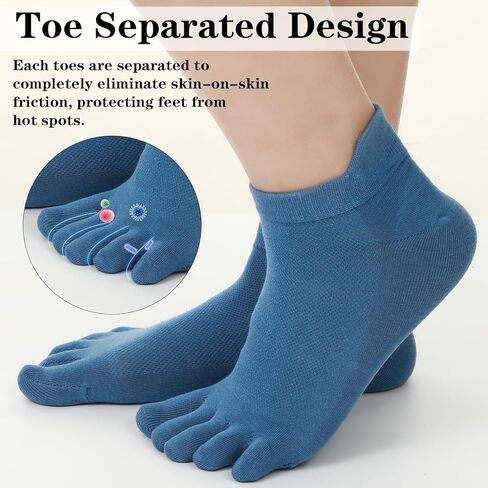 4 Pairs Toe Socks, Toe Shoes for Women Toes Topper Sock Women Barefoot Socks No Show Running Five Finger Stockings Low Cut Athletic 4 Colors Cotton Stockings in Saudi Arabia