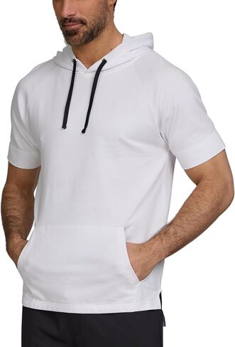 Short Sleeve Hoodie for Men, Breathable Athletic Hooded T Shirts, Mens Gym Workout Pullover Hoodies in Saudi Arabia