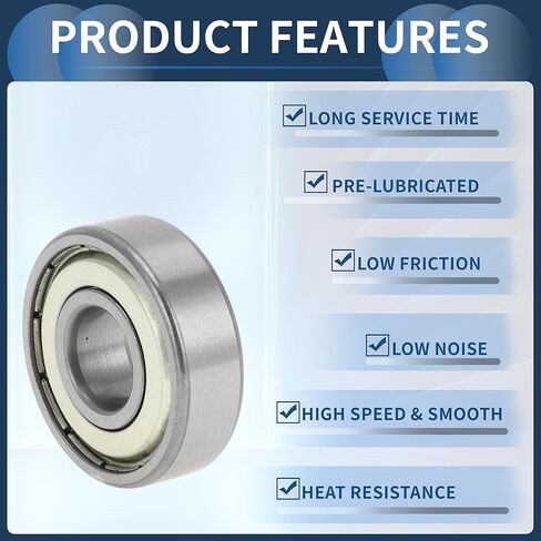 6201ZZ Deep Groove Ball Bearings P4 12x32x10mm Car Lubricated Bearings Silver Tone Double Metal Seal in Saudi Arabia