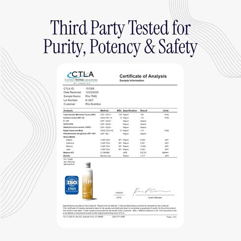 Rho Nutrition Liposomal TMG - مكمل ثلاثي ميثيل جليسين السائل عالي الامتصاص - يدعم الميثيل، واستقلاب الهوموسيستين، ووظيفة الكبد، والأداء الرياضي، والانتعاش، والطاقة الأيضية in Saudi Arabia