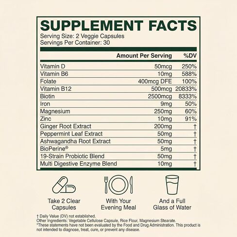 GLP-1 SOS™ Digestive Support for Ozempic Wegovy Mounjaro Users – Constipation, Sulfur Burps, Fatigue – Magnesium, Ginger, Probiotics, B12 – 60 Capsules in Saudi Arabia