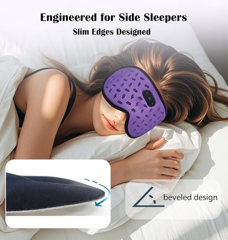 Sleep Mask Headphones with Bluetooth 5.4, LC-dolida Wireless Music Eye Mask for Sleeping Headphones Detachable 3D Eye Cups Cooling Breathable Bluetooth Eye Mask for Side Sleepers in Saudi Arabia
