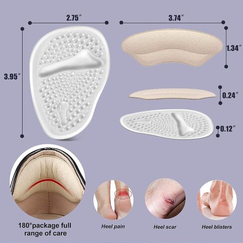 Metatarsal Foot Pads for Women Cushioned High Heel (2 Pads) All Day Pain Relief and Comfort One Size Fits Shoe Inserts(Clear) in Saudi Arabia