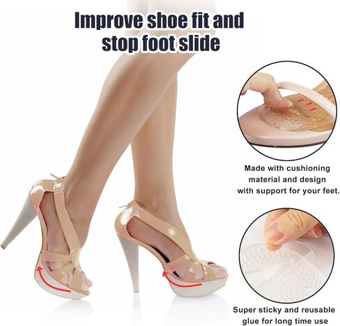 Metatarsal Foot Pads for Women Cushioned High Heel (2 Pads) All Day Pain Relief and Comfort One Size Fits Shoe Inserts(Clear) in Saudi Arabia