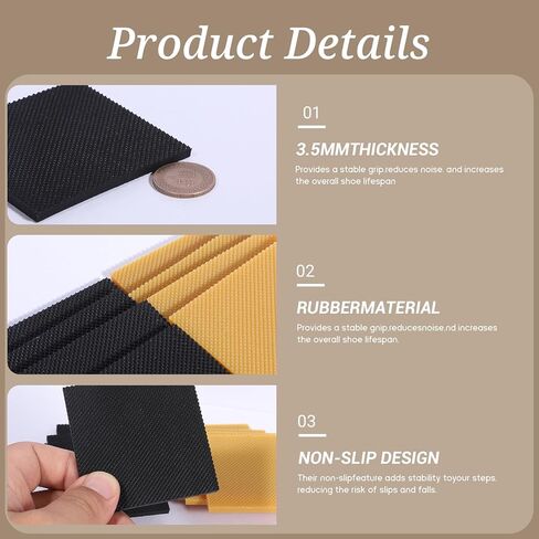 cobee 8 Pcs Square High Heels Patch, High Heel Replacement Tips Black Caps, Boot Shoe Repair Patch for Women Heels Tread Pad Non Slip Heel Protectors in Saudi Arabia