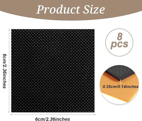 cobee 8 Pcs Square High Heels Patch, High Heel Replacement Tips Black Caps, Boot Shoe Repair Patch for Women Heels Tread Pad Non Slip Heel Protectors in Saudi Arabia