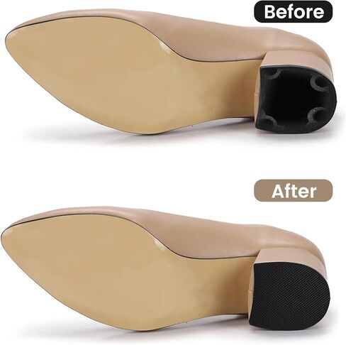 cobee 8 Pcs Square High Heels Patch, High Heel Replacement Tips Black Caps, Boot Shoe Repair Patch for Women Heels Tread Pad Non Slip Heel Protectors in Saudi Arabia