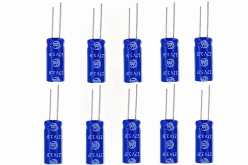 10 قطعة مكثف فائق 8X19mm 2.7V 3.3F فاراد سعة تخزين الطاقة من نوع اللف للطاقة الاحتياطية، أدوات الطاقة، ملاحة DVD للسيارة وما إلى ذلك (2.7V/3.3F) in Kuwait