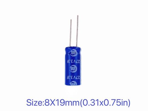10 قطعة مكثف فائق 8X19mm 2.7V 3.3F فاراد سعة تخزين الطاقة من نوع اللف للطاقة الاحتياطية، أدوات الطاقة، ملاحة DVD للسيارة وما إلى ذلك (2.7V/3.3F) in Kuwait