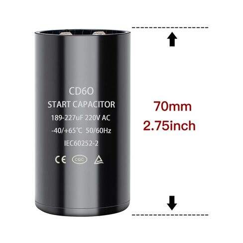189-227 فائق التوهج/MFD 220-250 VAC مكثف البدء الدائري ±20% 50/60 هرتز CD60 مكثف تشغيل مضخة بئر المحرك المستدير in Kuwait