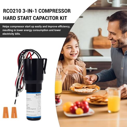RCO210 3 في 1 استبدال مكثف البداية الصلبة - مجموعة التحميل الزائد لمرحل الحالة الصلبة وبدء تشغيل المكثف - 1/2 HP 120VAC in Saudi Arabia