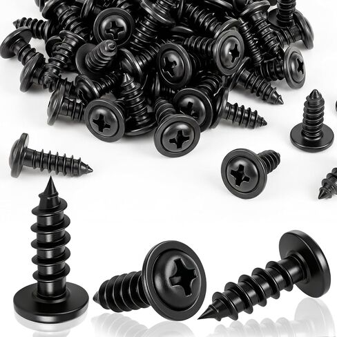 LEIFIDE 300 Pcs #8 x 1/2" Phillips Truss Head Black Wood Screws Carbon Steel Self Tapping Screws Applied in Household Appliances, Indoor Furniture, Woodworking in Saudi Arabia