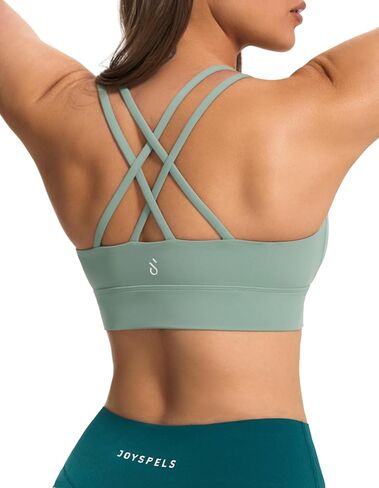 JOYSPELS Sports Bras for Women, Strappy Crisscross Back Yoga Bra, Soft Workout Tops with Removable Pads in Saudi Arabia
