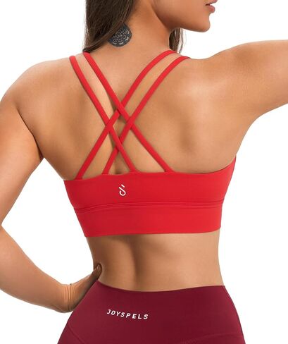 JOYSPELS Sports Bras for Women, Strappy Crisscross Back Yoga Bra, Soft Workout Tops with Removable Pads in Saudi Arabia