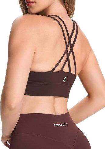 JOYSPELS Sports Bras for Women, Strappy Crisscross Back Yoga Bra, Soft Workout Tops with Removable Pads in Saudi Arabia