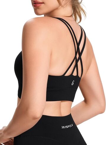 JOYSPELS Sports Bras for Women, Strappy Crisscross Back Yoga Bra, Soft Workout Tops with Removable Pads in Saudi Arabia