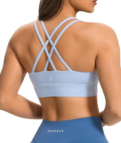 JOYSPELS Sports Bras for Women, Strappy Crisscross Back Yoga Bra, Soft Workout Tops with Removable Pads in Saudi Arabia