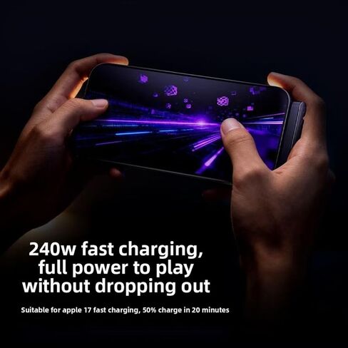كابل شاحن حامل غير مرئي 240 وات، لسلسلة iPhone 17 16 15 وSamsung Galaxy S25 S24 Ultra Etc، كابل شاحن حامل غير مرئي 2 في 1 بطول 5 أقدام مع حامل للمكتب in Kuwait