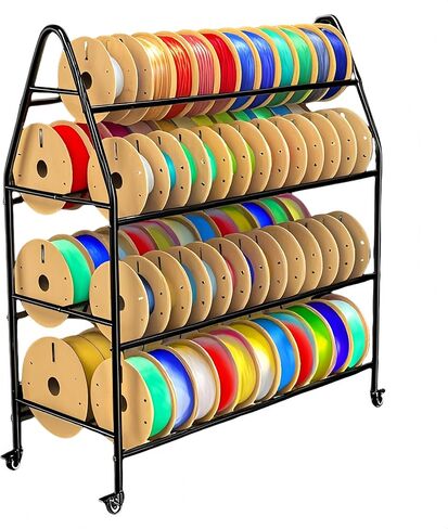Storage Rack, Rolling 3D Printer Spool Holder stand, Heavy Duty Metal Shelf for ABS/PLA/TPU/Nylon, 3D Printing Accessories for Studio Office Workshop (Store 90PCS Filament Storage Rack) in Saudi Arabia