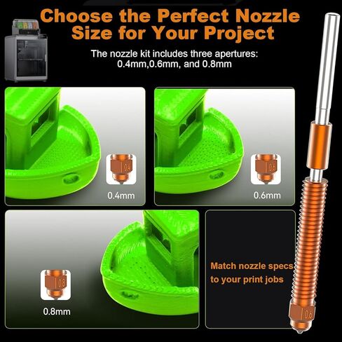 مجموعة استبدال الفوهات Creality K2 Plus، فوهات Hotend 0.4/0.6/0.8 مم لطابعة Creality K2/K2 Pro/Hi ثلاثية الأبعاد، مجموعة فوهات التبديل السريع in Kuwait