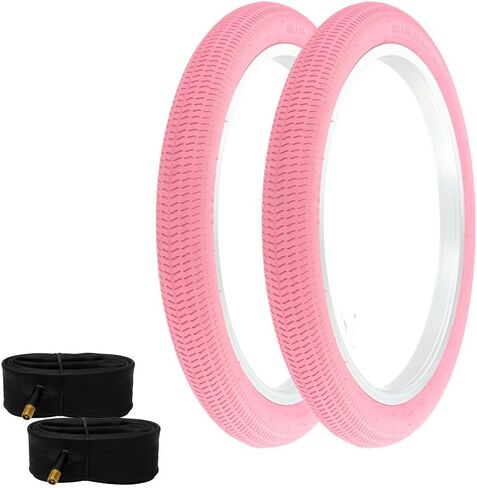 2 PRO+ HIGH Performance Bicycle BMX TIRE 18" X 1.95 All Pink BMX/Freestyle Tread W/Tubes. in Saudi Arabia
