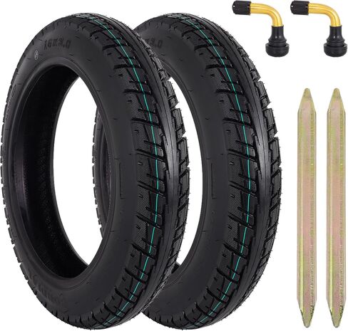 16 Inch Tubeless Tire for Electric Bike, 16x3.0 Puncture-Proof Snow Tire for E-Bike with Valve and Tire Levers, 16" Vacuum Tire Pneumatic Tires in Saudi Arabia