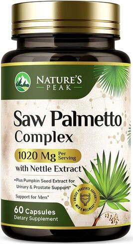 مكملات صحة البروستاتا Saw Palmetto للرجال 1000 مجم - قوة 3 أضعاف مع بذور اليقطين، مانع DHT للصحة البولية ودعم البروستاتا لصحة الرجال، نباتي، غير معدل وراثيًا، معبأة في زجاجات في الولايات المتحدة الأمريكية - 120 كبسولة in Saudi Arabia