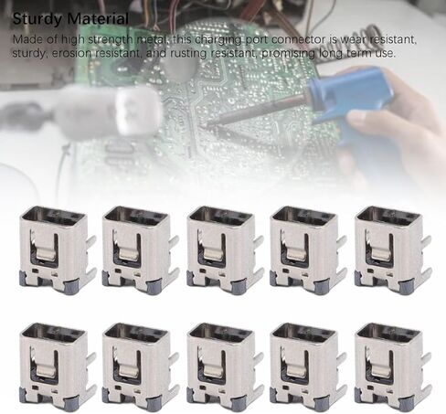 10Pcs AC-DC Power Jack Input Charging Port, Metal Power Jack Socket Connector Charging Port Replacement for 2DS / 2DS XL & DS/DSi XL in Saudi Arabia