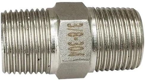 1 قطعة BSP الموضوع 304 سداسية من الفولاذ المقاوم للصدأ تركيب الأنابيب رئيس الذكور تركيبات زيت الماء موصل الهواء (3/8 ") in Saudi Arabia