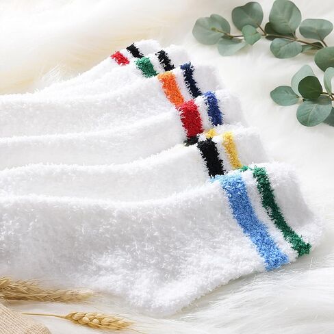 Geyoga 6 Pairs Fuzzy Socks for Women Gifts Winter Cozy Fluffy Slipper Socks Valentines Gift for Men in Saudi Arabia