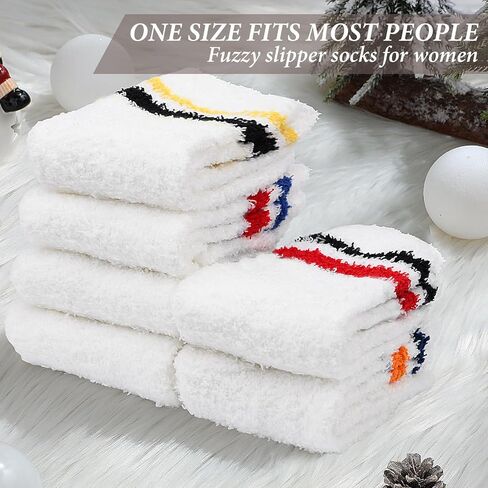 Geyoga 6 Pairs Fuzzy Socks for Women Gifts Winter Cozy Fluffy Slipper Socks Valentines Gift for Men in Saudi Arabia