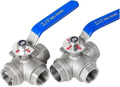 3/8 "1/2" 3/4 "1" 1-1/2 "2" SS304 صمام كروي ثلاثي الاتجاه من الفولاذ المقاوم للصدأ T/L نوع DN15 DN20 DN25 BSPT صمامات كروية ذات خيط أنثى (1/4 "، نوع T) in Saudi Arabia