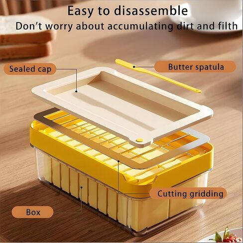 Butter Slicer Cutter, Stick Butter Container Dish with Lid for Fridge,Butter Container Butter Box Case for Countertop or Fridge in Saudi Arabia