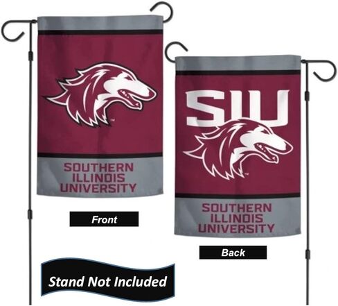 علم حديقة Southern Illinois Salukis مقاس 12.5 × 18 بوصة، لافتة ساحة الكلية مزدوجة الجوانب مطبوعة في الولايات المتحدة الأمريكية ومرخصة من Wincraft in Kuwait