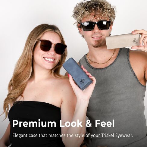 Minimalist Rectangle Glasses Case – Slim Hard Shell PU Leather Eyewear Holder with Magnetic Closure in Saudi Arabia