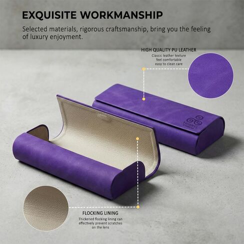 Minimalist Rectangle Glasses Case – Slim Hard Shell PU Leather Eyewear Holder with Magnetic Closure in Saudi Arabia
