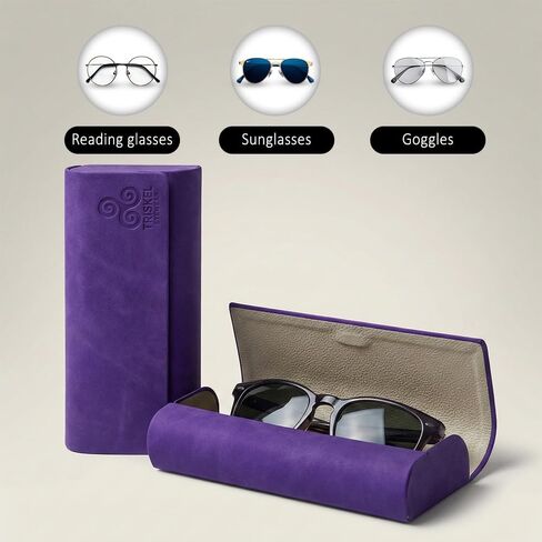 Minimalist Rectangle Glasses Case – Slim Hard Shell PU Leather Eyewear Holder with Magnetic Closure in Saudi Arabia