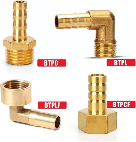 Pagoda Connector 6 8 10 12mm Hose Barb Connector Tail Thread 1/8 1/4 3/8 1/2 BSPT Thread Brass Water Pipe Fittings(BTPC,6MM_3/4 INCH) in Saudi Arabia