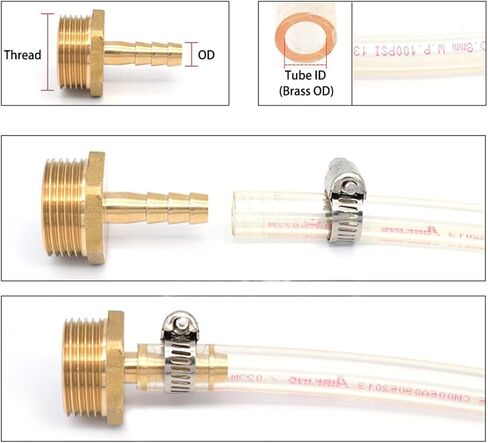 Pagoda Connector 6 8 10 12mm Hose Barb Connector Tail Thread 1/8 1/4 3/8 1/2 BSPT Thread Brass Water Pipe Fittings(BTPC,6MM_3/4 INCH) in Saudi Arabia